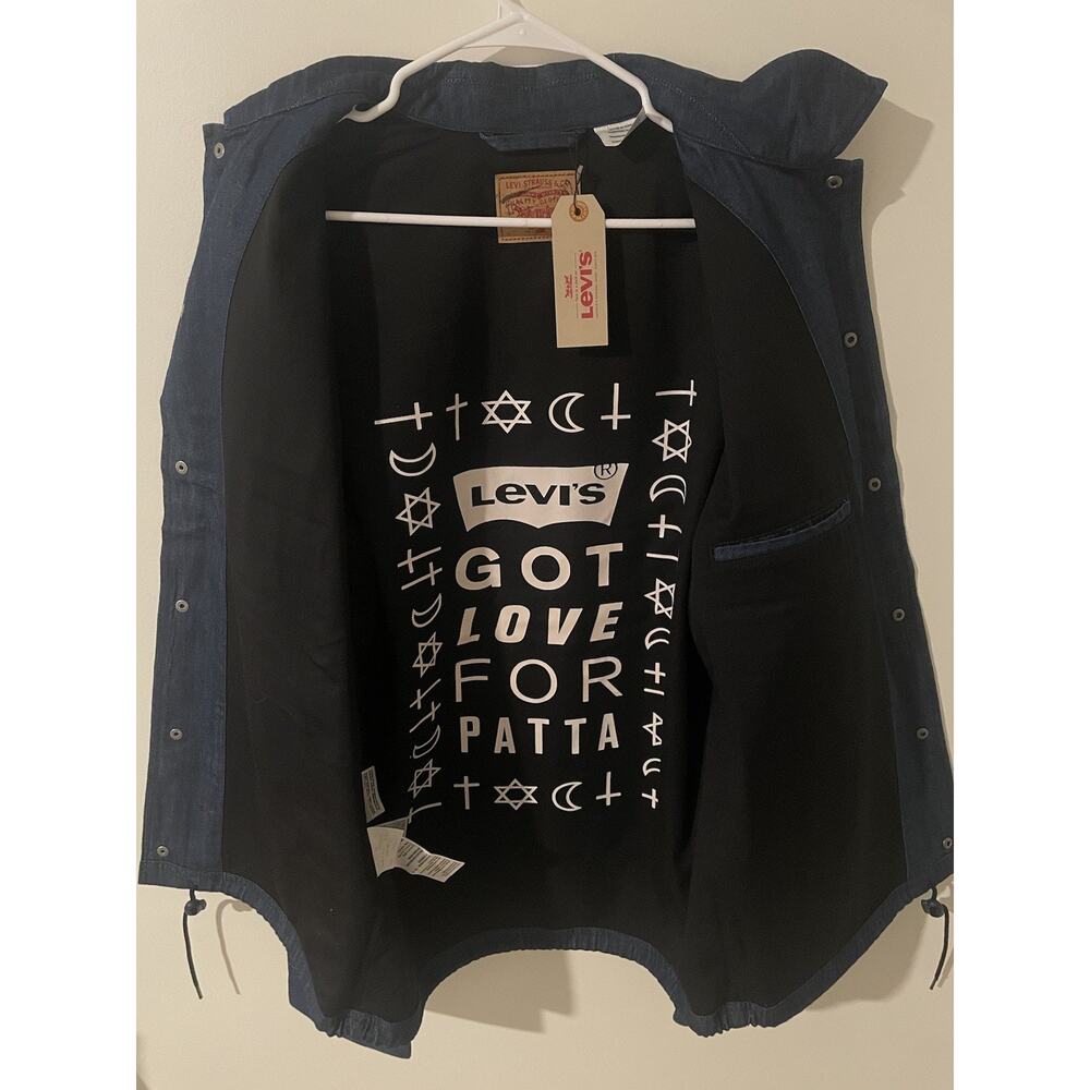 LEVI'S X PATTA DENIM OVERSHIRT JACKET LINED SNAP BUTTON SIZE MEDIUM NEW WITH TAG